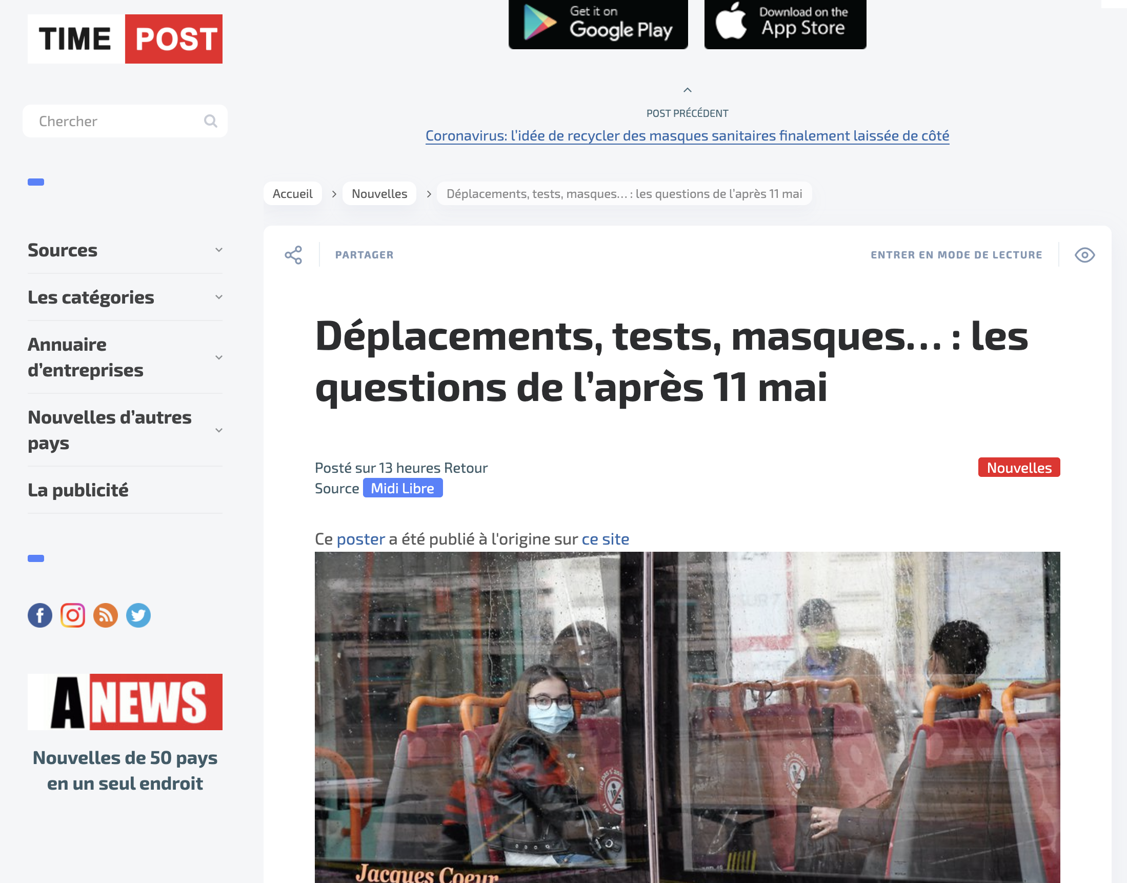 Article Time Post au sujet de jemefaisdepister.fr